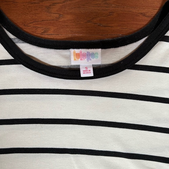 LuLaRoe Black and White Striped Top - Picture 2 of 2